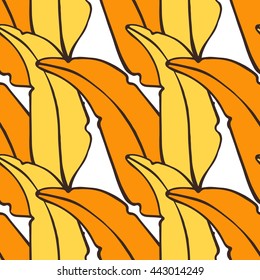 Seamless leaf pattern. Vector illustration. Floral hand drawn elements.