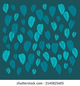 Seamless leaf vector pattern background. Cute floral pattern on a white background