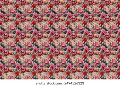 Seamless Leafs And Flower All over Design Repeat Design