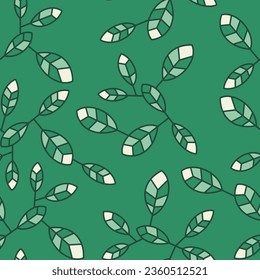  Seamless leafs pattern.Can be printed on any material: package, merch, fabric, home.