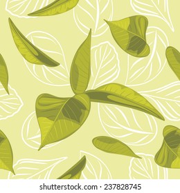 Seamless leafy background. Vector