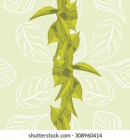 Seamless leafy background for wrap design. Vector