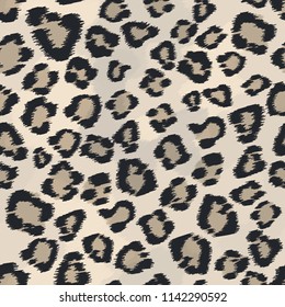 Seamless leather texture. Cheetah fur texture. Jaguar Skin Seamless Pattern. Snow Leopard pattern, animal safari skin texture. Vector illustration. Design elements for  fabrics, prints, textile.