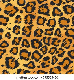 Seamless leather texture. Leopard fur texture. Leopard pattern, animal safari skin texture. Animal print. Vector illustration. Design elements for your projects, fabrics, prints, wallpaper, wrapping