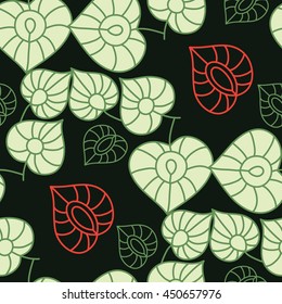 Seamless leaves background. Abstract ornament. Pattern can be used for textile design, packaging, invitation.