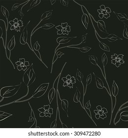 Seamless leaves background. Easily editable vector image