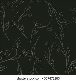 Seamless leaves background. Easily editable vector image