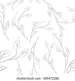 Seamless leaves background. Easily editable vector image
