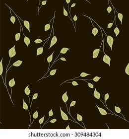Seamless leaves background. Easily editable vector image