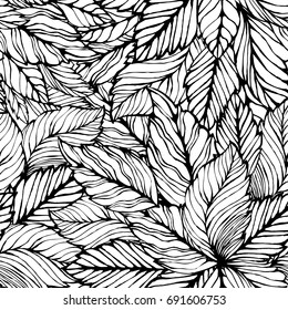 Seamless leaves background. Vector