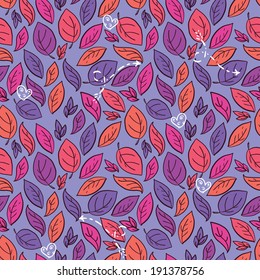 seamless leaves background, vector illustration