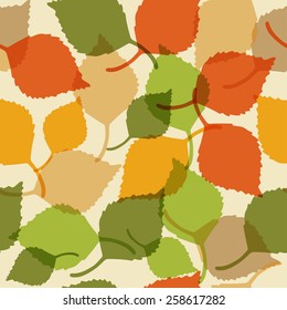 Seamless leaves background, vector illustration