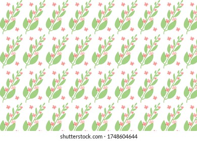 Seamless leaves flowers and floral elements.