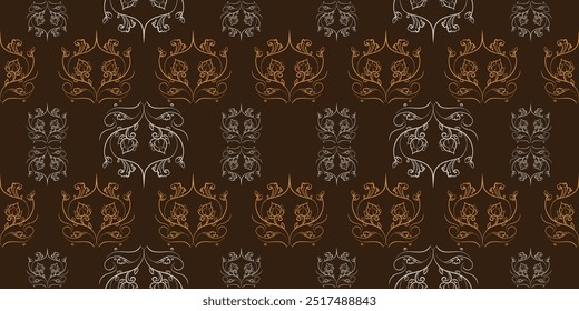 Seamless of leaves and flowers vector for card, decoration, illustration