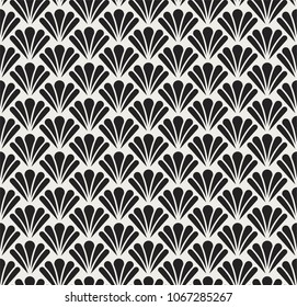 Seamless Leaves Geometric Art Deco Pattern. Abstract vector floral background.