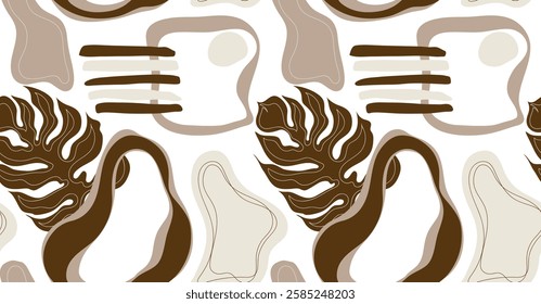 Seamless leaves pattern. Abstract pattern design