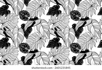 Seamless leaves pattern. Abstract pattern design
