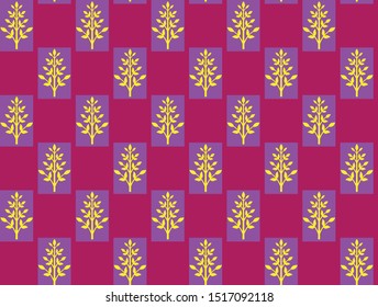 Seamless leaves pattern with abstract geometrical background