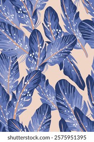 Seamless leaves pattern, aesthetic, abstract, leaf pattern, Hand drawn, endless, all over print to use textile, fabric, clothing, backdrop, wallpaper, home textile, clothing, fashion, packaging