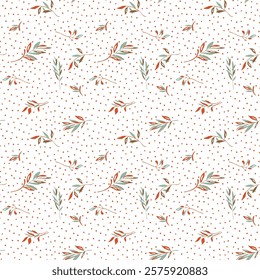 Seamless leaves pattern all over with bird .
