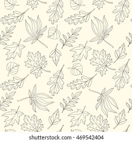 Seamless leaves pattern can be used for wallpaper, website background, wrapping paper. Autumn bright pattern. Leaf design.