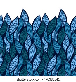 Seamless leaves pattern. Can be used for wallpaper, pattern fills, web page background,surface textures. Border. Abstract ornament with fallen leaves.