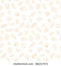 Seamless leaves pattern can be used for wallpaper, website background, wrapping paper. Autumn bright pattern. Leaf design.