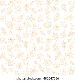 Seamless leaves pattern can be used for wallpaper, website background, wrapping paper. Autumn bright pattern. Leaf design.