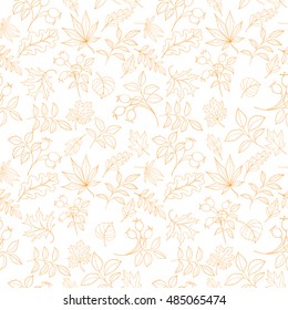 Seamless leaves pattern can be used for wallpaper, website background, wrapping paper. Autumn bright pattern. Leaf design.