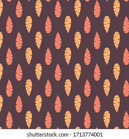 Seamless leaves pattern. Leaves color vector background. Autumn and spring print