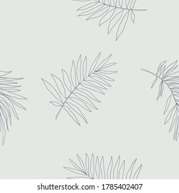 Seamless leaves pattern. Delicate plant exotic texture