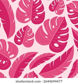 Seamless leaves pattern design. Abstract plant leaf background. Natural leaf art texture. Vector illustration