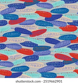 Seamless leaves pattern design art work.