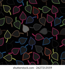 Seamless leaves pattern design art work.