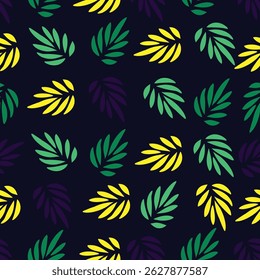 Seamless leaves pattern design art work.