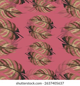 Seamless leaves pattern design art work.