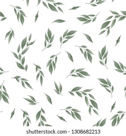 Seamless leaves pattern. Design for banner, poster, card, cover, invitation, placard brochure or header.