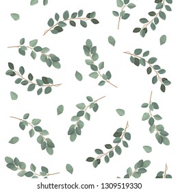 Seamless leaves pattern. Design for banner, poster, card, cover, invitation, placard brochure or header.