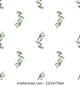 Seamless leaves pattern. Design for banner, poster, card, cover, invitation, placard brochure or header.