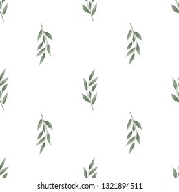 Seamless leaves pattern. Design for banner, poster, card, cover, invitation, placard brochure or header.