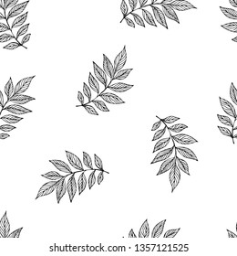 Seamless leaves pattern. Design for banner, poster, card, cover, invitation, placard brochure or header.