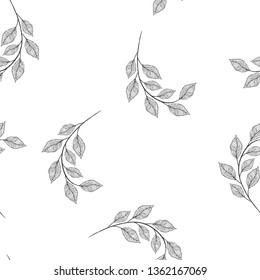 Seamless leaves pattern. Design for banner, poster, card, cover, invitation, placard brochure or header.