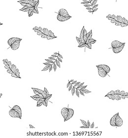 Seamless leaves pattern. Design for banner, poster, card, cover, invitation, placard brochure or header.