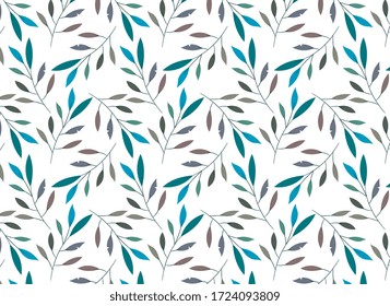 Patrón de hojas vectoriales. Fondo de ilustración de hoja.