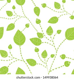 Seamless leaves pattern in green colors