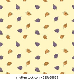 Seamless leaves pattern. Illustration can be used as a print fabric, wrapping paper, screen saver for web site, for design of cards, frames, etc