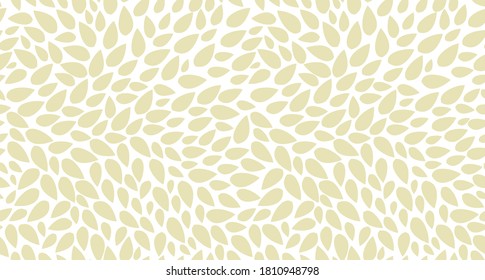 Seamless leaves pattern isolated. Horizontal vector Background of yellow leaves chaotically scattered. For labels, packaging or fabric.