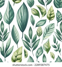 Las hojas sin foco patrón natural. Patrón de estilo vintage. Ornamento geométrico. Elementos de hojas. Ilustración vectorial. Se utiliza para papel pintado, papel de embalaje impreso y textiles.