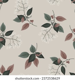 seamless leaves pattern on background