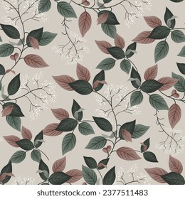 seamless leaves pattern on background